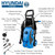 Hyundai 150Bar / 2175psi Electric Pressure Washer, 7.5L/min, 2000W Powerful Motor with Hose & Attachments | HYW2000E