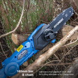 Hyundai 20V Cordless Pole Saw, 2Ah Battery and Charger, Lightweight and Telescopic reach | HY20CPS