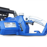 he transparent chain oil tank, visible from both sides of the 2400W chainsaw, can easily be checked and topped up to help extend chain life. Note that we recommend using a high-quality chain lubrication oil.