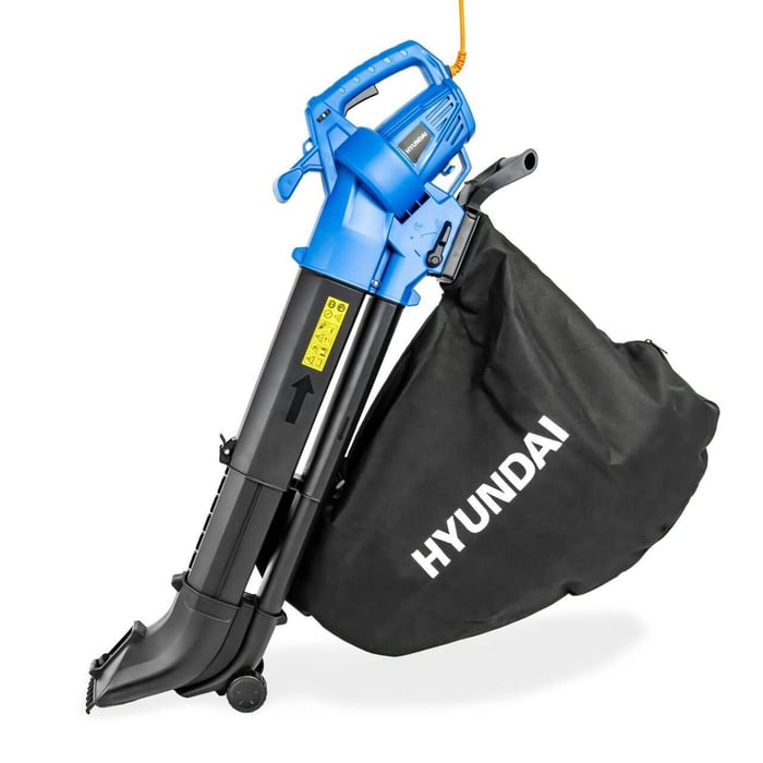 Hyundai 3000w 3-in-1 Leaf Blower, Vacuum, Shredder, 6-Speed, 45L Large Collection Bag, Long 12m Cable | HYBV3000E2
